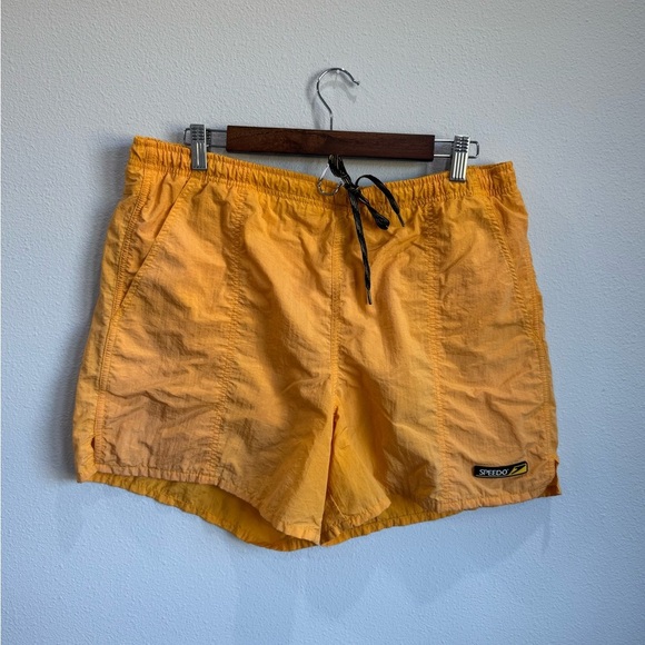 Speedo Men's Bright Yellow/Orange Swim Trunks - Picture 1 of 6